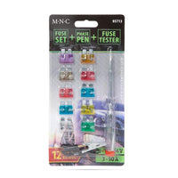 Set siguranțe auto + creion de fază + tester - 10 buc - 6 - 24V