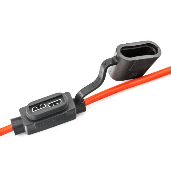 Set suport siguranță auto tip MIDI (19x13mm) etanșe Carguard - 5 buc – cablu 23 cm cupru 1 mm² – max 20A