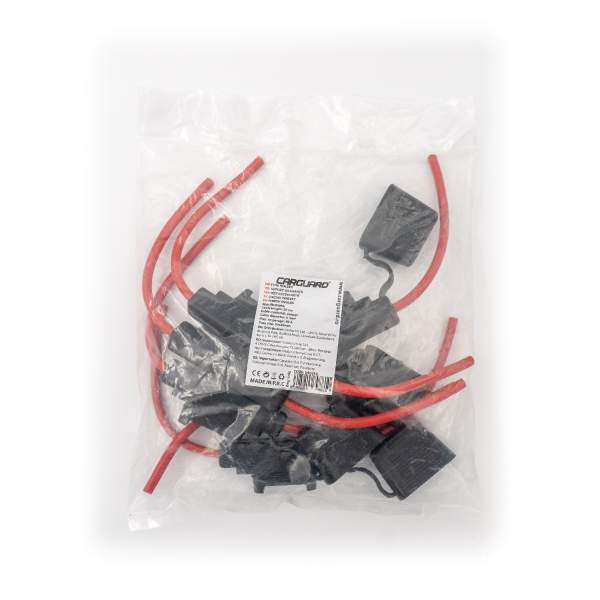 Set suport siguranță auto tip MAXI (30x34mm) etanșe Carguard - 5 buc - – cablu 30 cm cupru – max 40A