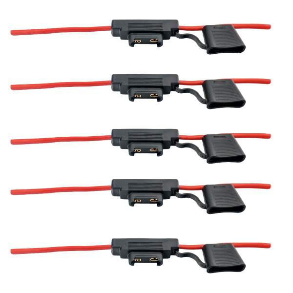 Set suport siguranță auto tip MAXI (30x34mm) etanșe Carguard - 5 buc - – cablu 30 cm cupru – max 40A