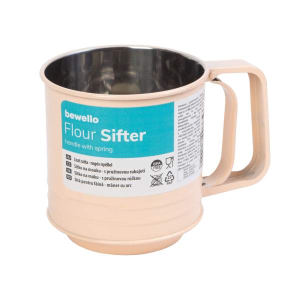 Sită de făină - mâner cu arc - culoare piersică - 15