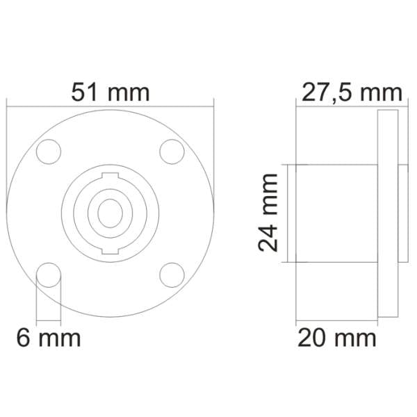 Soclu Speakonmontabil4 poli