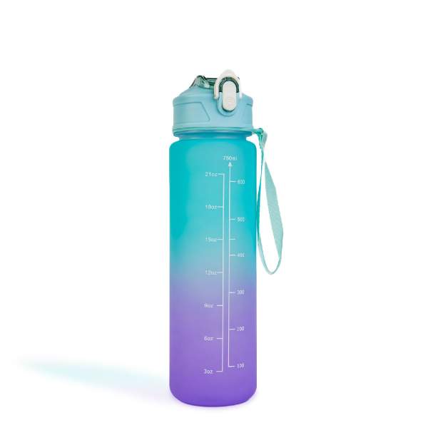 Sticlă sport – 750 ml – opacă – degrade albastru-mov