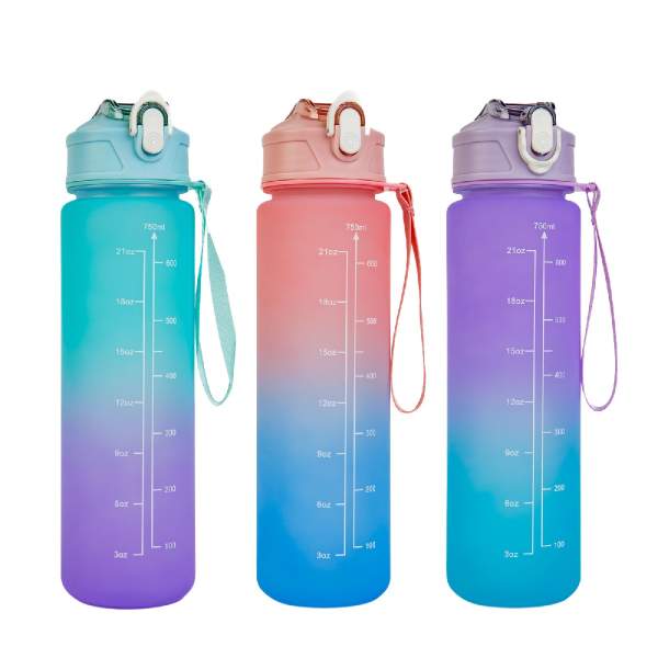 Sticlă sport – 750 ml – opacă – degrade albastru-mov