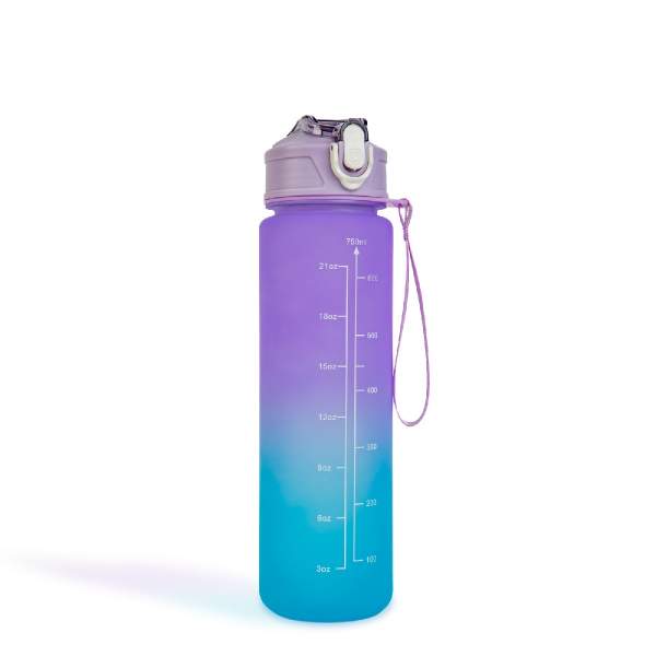 Sticlă sport – 750 ml – opacă – degrade albastru-mov