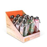 Sticlă sport – plastic transparent – 550 ml – 3 culori