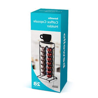 Suport metalic pentru capsule de cafea – 28 capsule Nespresso – 125 x 115 x 340 mm – negru mat