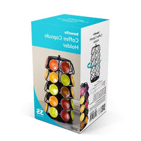 Suport metalic pentru capsule de cafea – 35 capsule Dolce Gusto – 165 x 165 x 320 mm – negru