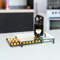 Suport metalic pentru capsule de cafea – 60 capsule Nespresso – 410 x 260 x 60 mm – negru mat