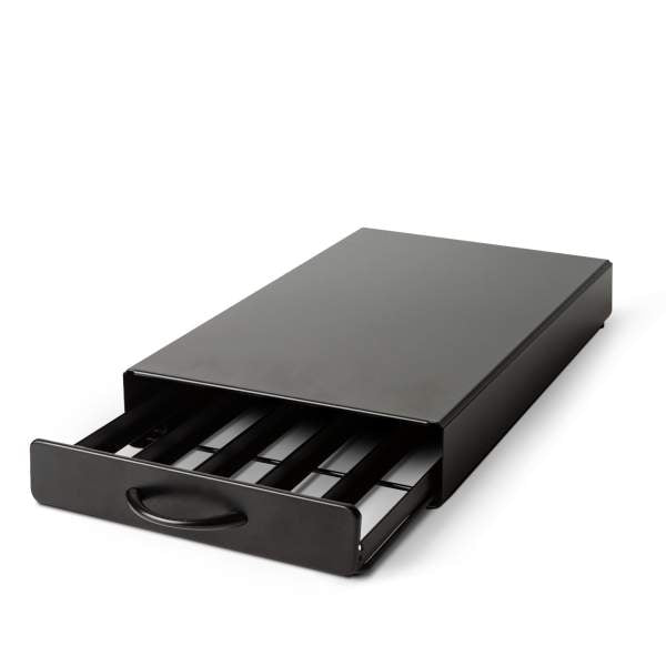 Suport metalic pentru capsule de cafea - pentru 50 capsule Nespresso - 365 x 214 x 60 mm - negru mat
