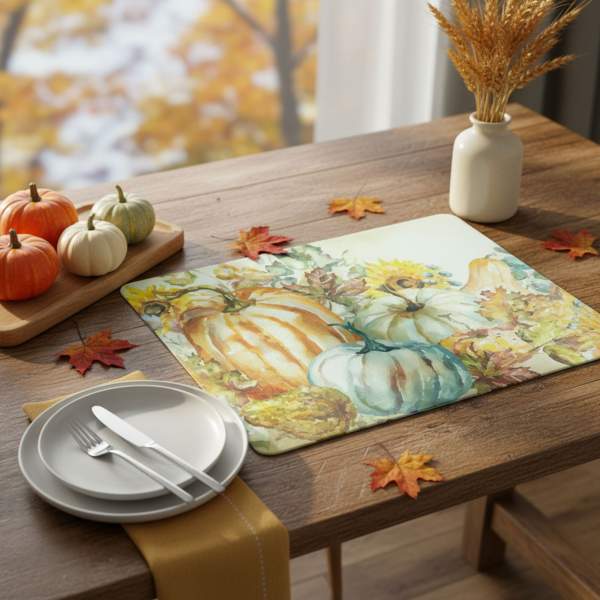 Tăviță decorativă pentru masă – model dovleci – 40 x 30 cm