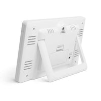 Termometru digital și ceas cu alarmă - exterior / interior - USB, baterie - alb