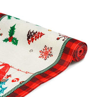 Traversă decorativă de masă – model spiriduș – 183 x 33 cm – roșu/negru – poliester