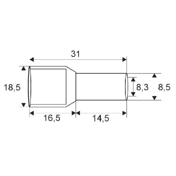 Varf cabluPt. cablu de 2 x 16 mm2