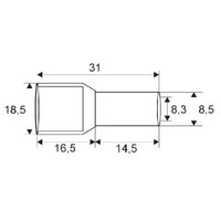 Varf cabluPt. cablu de 2 x 16 mm2
