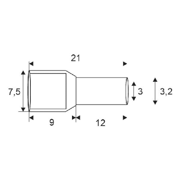 Varf cabluPt cablu de 2 x 2,5 mm2
